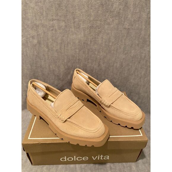 Dolce Vita Elias Dune Suede Loafers Women's Shoes Sz 8.5 - Picture 1 of 9